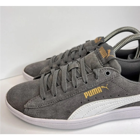 Puma Women's Vikky Soft Foam Comfort Casual Suede Sneakers Grey/White Sz 7 LKNW - Picture 8 of 16